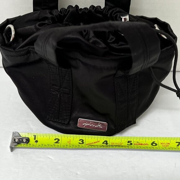 VICTORIA'S SECRET PINK black satin mini bucket crossbody strap bag purse‎ - Picture 7 of 10